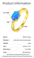 Bague en argent sterling 925 style rétro avec opale, très tendance pour femmes