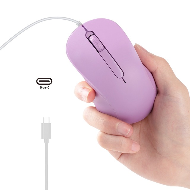 In Stock Type C Ergonomic Light Weight c Port Wired Mouse Silent Wired Mouse for Laptops Tablet and Mobile Phones