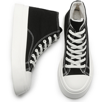 Baskets en toile à lacets à plateforme épaisse personnalisées à la mode chaussures en toile de vulcanisation décontractées pour unisexe