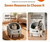 Bac à litière autonettoyant pour chat 80L, ouvert, automatique, intelligent, avec contrôle WiFi via application, 3 protections