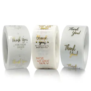 Customized Transparent Round Roll Clear Label Logo Thank You Sticker Labels for Boxes