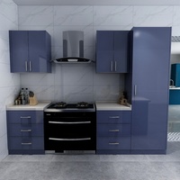 Meubles de cuisine modulaires de style européen avec plan de travail en marbre et accessoires d'évier pour projets résidentiels et commerciaux de luxe