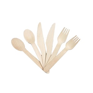 Nhà Hàng Phân Hủy Sinh Học Sinh Thái Thân Thiện Cổ Điển Gỗ Muỗng Nĩa Dao Dao Kéo Đặt Dùng Một Lần Bằng Gỗ Dao Kéo Cho Thực Phẩm - Product Image 3