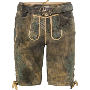 Disfraz de Lederhosen de cuero de vaca y gamuza bávara para hombre, tallas M-XL, para cosplay, festivales de cerveza alemanes. - Product Image 1