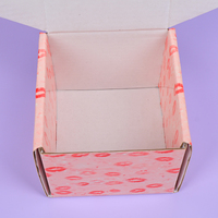 Emballage cosmétique rose pour marque privée, boîte cosmétique personnalisée imprimée, boîtes d'expédition personnalisées avec logo