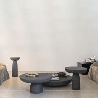 Wabi-Sabi Stil Natürlicher Höhlenstein Wohnzimmer Couchtisch 2024 Neu Luxuriöser Hochwertiger Marmor mit Abgerundeten Ecken