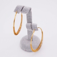 Boucles d'oreilles créoles multi boucles enveloppées, acier inoxydable plaqué or, style euro américain