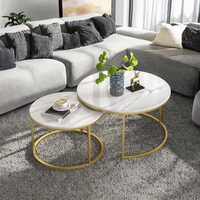 Table basse centrale gigogne au design moderne en laiton doré chromé plateau en acier MDF verre marbre meuble de salon réglable pour la maison
