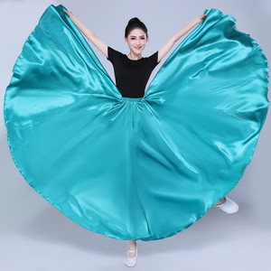 720 Degree Satin <strong>Skirt</strong> for Women Adult Big Swing Belly Dance <strong>Skirt</strong> Adult <strong>Gypsy</strong> Long <strong>Skirts</strong> Dancer Practice Performance Wear - Product Image 2