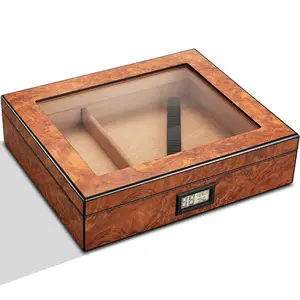 Xách tay Cedar gỗ xì gà Humidor du lịch xì gà Trường hợp với độ ẩm ẩm hygrometer xì gà lưu trữ hộp