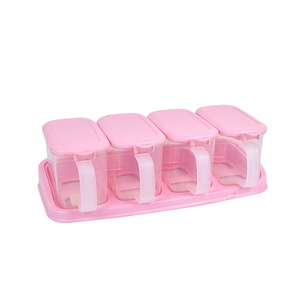 Wholesale Kitchen Set Plastic <strong>Spice</strong> <strong>Box</strong> Seasoning <strong>Box</strong> 3PCS 4PCS Set Herb Storage Square <strong>Spice</strong> Jar - Product Image 1