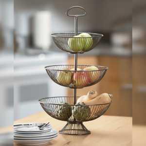 Heavy-Duty Metal Fruit & Vegetable Holder Basket <b>for</b> Home & Kitchen | Multipurpose Organizer <b>for</b> Countertop, & Daily Storage - Product Image 1