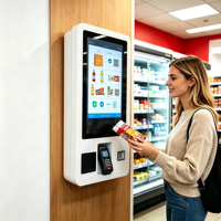 Terminal de commande libre-service LCD 32 pouces avec scanner QR et fonction de paiement, mural ou sur pied, pour restaurants de restauration rapide