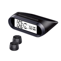 Promata Mata T2 TPMS Solaire Sans Fil avec 2 Capteurs Externes, Kit Évolutif pour 14 Pneus, Moniteur de Pression 203 PSI, USB-C, pour Camions et Véhicules Lourds