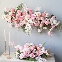 2026 Hot Sale Rozen Bloemstukken Tafeldecoratie voor Bruiloft Podium Feestdecoratie Achtergrond Tafelstuk Zijden Bloemrij