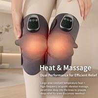 Masseur électrique intelligent pour les genoux avec chaleur et vibrations - Appareil sans fil rechargeable pour soulager les douleurs aux jambes, pour l'arthrite et la récupération sportive