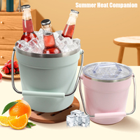 Seau à glace double couche en acier inoxydable 2/4/8L avec options de couleur