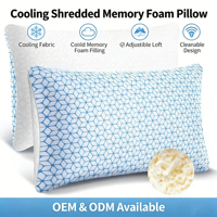 Oreiller rafraîchissant en mousse à mémoire de forme déchiquetée, réglable en hauteur, pour dormeurs sur le côté, le dos ou le ventre, avec housse en bambou, fournisseur OEM ODM
