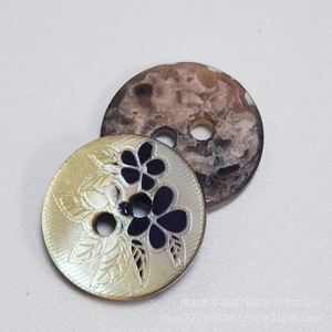 Logo tùy chỉnh khắc 2 lỗ <span class=keywords><strong>4</strong></span> lỗ khói tự nhiên màu xanh đen xám phủ nút vỏ vuông akoya agoya nút vỏ - Product Image 5