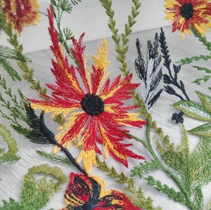 <span class=keywords><strong>Tela</strong></span> de Encaje de Tul con Bordado Floral y Textura Suave al Tacto para Vestidos de Escenario y Bodas - Product Image 2