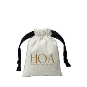 Sacs en velours doux personnalisés de luxe avec cordon de serrage, pour bijoux, cosmétiques, emballage en velours anti-poussière - Product Image 1
