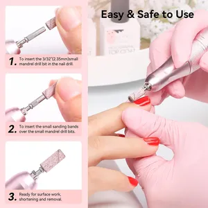 100pcs 3mm Nail Sanding Bands-80/120/180/240 Grit Mini Nail <b>Drill</b> <b>Bit</b> Electric Nail File Accessory Polishing Manicure Tool - Product Image 6