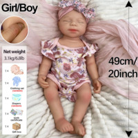 49cm Detaillierte Handgefertigte Realistische Silikon-Reborn-Babypuppe Weiche Silikon-Schlafpuppe mit Offenem Mund Pascale-Puppen als Weihnachtsgeschenk