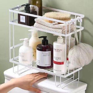 Three-Layer Metal <b>Storage</b> <b>Rack</b> With Hook Type Installation For Bathroom Sundries Minimalist Design Detachable Non-Folding - Product Image 2