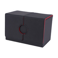 Boîte de rangement pour cartes Commander en cuir PU personnalisé, capacité de 100 cartes à double protège-cartes, avec logo personnalisé