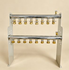 Colector de Calefacción por Suelo Radiante GHNOR8p de 8 Puertos, Colector de Agua Caliente de Acero Inoxidable para Sistema de Calefacción Hidrónica por Suelo Radiante - Product Image 1