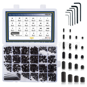 Allen Head Socket Hex Grub Screw Set 666pcs Black Oxide Industrial Grade Furniture Assembly Kit - Product Image 1