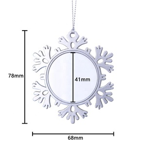 Gepersonaliseerde sublimatie blanco metalen kerstboom sneeuwvlok ornamenten - Product Image 6