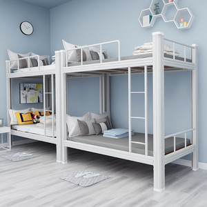 Home Furniture Modern Metal <b>Beds</b> Student Dormitory <b>Space</b> <b>Saving</b> High Foot Design Double Decker <b>Bed</b> Bunk <b>Bed</b> Metal - Product Image 3