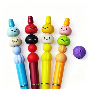 Cuentas sueltas de silicona blandas con forma de dumpling kawaii, cuentas focales 3D, dijes de comida <span class=keywords><strong>Bao</strong></span> bonitos para manualidades con bolígrafos, regalo para niños, recuerdo de fiesta, a granel - Product Image 1