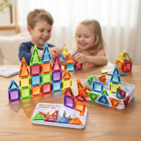 MAGPLAYER Tuiles magnétiques de voyage, mini blocs magnétiques, jouets éducatifs pour enfants en bas âge, cadeaux pour enfants
