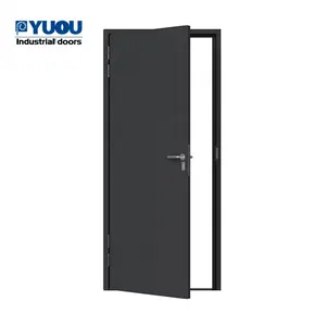 Fire-proof Entrance Steel Iron Fire Rated 90 Mins Commercial Security Entrance Garage Fire Front Door