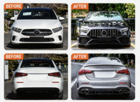 Body Kit Gaya A45 AMG untuk Benz A-Class Sedan W177 2018 sampai 2024, Bumper, Grille, Lip, Aksesoris, Semua Part Modifikasi Eksterior