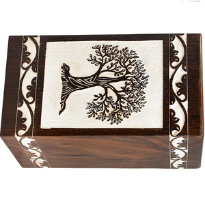 Boîte d'urne en bois Arbre de vie pour cendres adultes Urnes de crémation en gros pour urnes décoratives masculines et féminines - Product Image 2