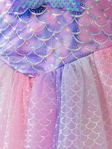 Robe de princesse sirène pour filles, déguisement de fée pour enfants, robe d'anniversaire pour filles - Product Image 4