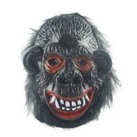 Masque de gorille noir intégral en vinyle pour fête costumée d'Halloween