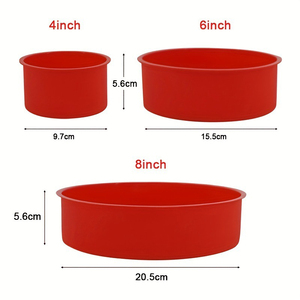 4 Inch 6 Inch 8 Inch Chịu Nhiệt Tái Sử Dụng Silicone Baking Pan Vòng Bánh Khuôn Khuôn Cho Pho Mát Bánh Sô Cô La Brownie - Product Image 2