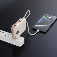 Batterie externe sans fil magnétique 10000mAh 20W 22.5W PD Charge rapide Câbles intégrés Affichage LED Chargeur portable Batterie Li-polymère