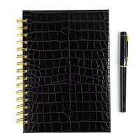 Carnet A5 Espagnol à Spirales Personnalisé en Faux Cuir de Crocodile en Gros