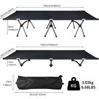 Lit de camping pliant portable en métal pour l'extérieur, lit simple pliant en métal pour le camping, lit de randonnée, équipement de camping