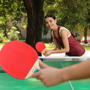 Raqueta de Tenis de Mesa Portátil de Alta Calidad con Mango Corto de Madera y Goma, Servicio OEM, Duradera, Ecológica, con Goma Antiespin - Product Image 3