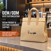 Sac isotherme non tissé avec doublure en aluminium, tailles personnalisées pour sushis, bento, café et emballages de restaurant