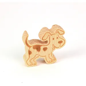 Conjunto de brinquedos para crianças, modelo de cachorro de madeira cnc personalizado, conjunto educacional de madeira para corte de madeira