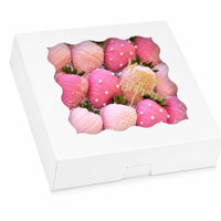 Boîte cadeau en carton avec fenêtre transparente pour chocolats, fraises, emballage de pâtisserie d'anniversaire - Vente en gros