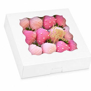 Boîte cadeau en carton avec fenêtre transparente pour chocolats, fraises, emballage de pâtisserie d'anniversaire - Vente en gros - Product Image 1