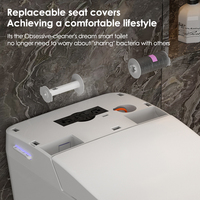 MUBI Nouveau Design WC Monobloc Bidet en Céramique, Toilette Intelligente avec Remplacement Automatique du Film Protecteur et Chauffage du Siège